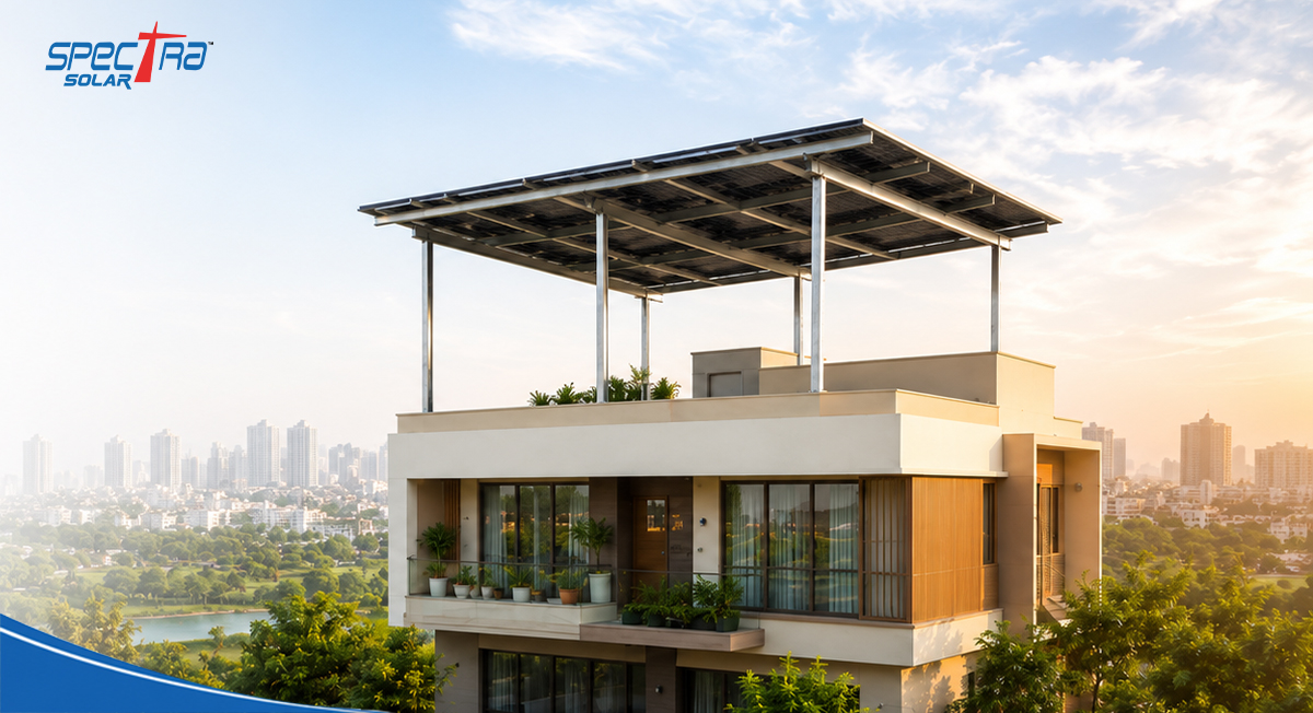 Residential solar installation in Gurgaon with rooftop solar panels for clean energy savings and reduced electricity bills