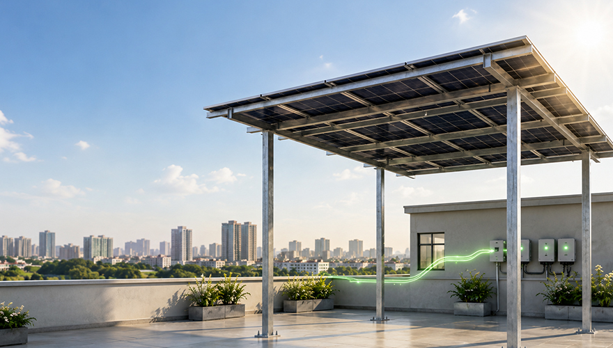 Commercial rooftop solar system installed under the RESCO solar model for businesses